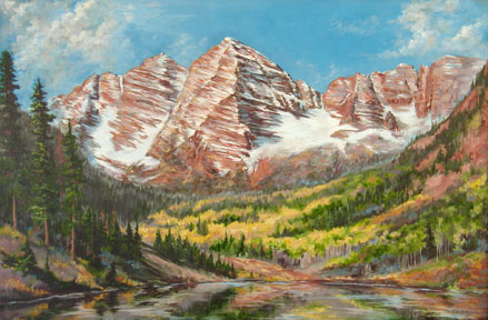 Maroon Bells II, 24x36, oil 