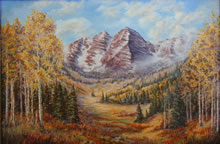 SOLD,  Maroon Bells, 24 x 36, Oil