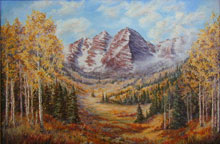 SOLD  Maroon Bells, 22 x 36, Oil